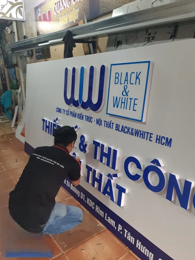 Chữ Nổi Alu Composite Vàng Gương Chu noi alu