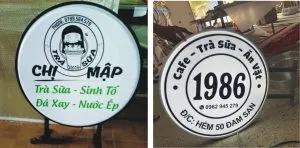 Biển Vẫy Trà Sữa Mica Hồng LED RGB 70x50cm Dich vu lam bien vay tra sua gia re tai TPHCM