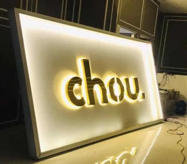 Chữ Inox 304 Hắt LED Trắng Chân 10cm Cao 50cm Dich vu lam chu inox hat sang chan lay lien Giai phap nhanh chong cho doanh nghiep