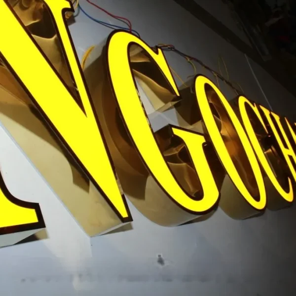 Chữ Inox 201 Bóng Gương Dày 1.5mm 35cm Dich vu lam chu inox theo yeu cau tai Quang Cao 24h