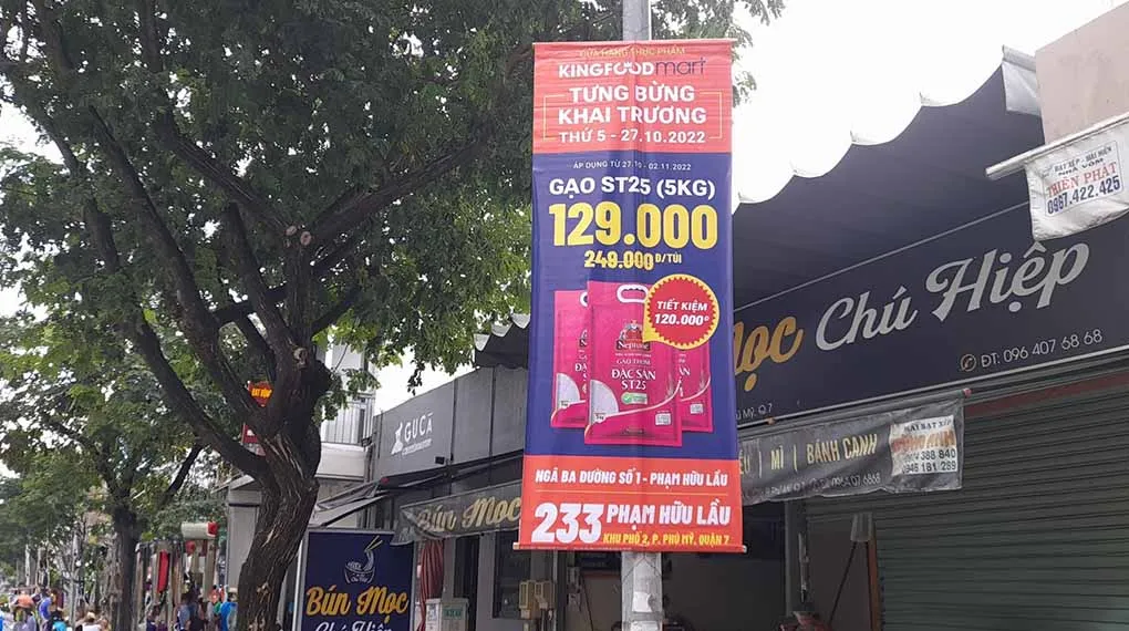 Băng Rôn Bạt Hiflex Đỏ In Chữ Trắng In bang ron 1