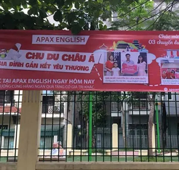 Băng Rôn Bạt Hiflex Đỏ In Chữ Trắng In bang ron 3