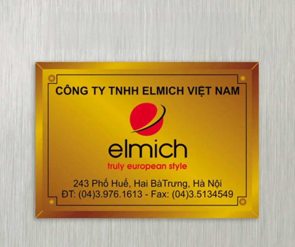 Biển Tên Công Ty Inox Hắt Sáng Lam bien ten cong ty theo yeu cau tai Quang Cao 24H
