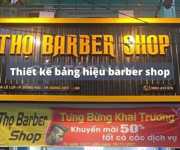 Biển Quảng Cáo Barber Shop Inox Mạ Đen LED RGB Mau bien quang cao barber shop dep 1