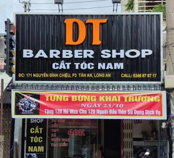 Biển Quảng Cáo Barber Shop Inox Mạ Đen LED RGB Mau bien quang cao barber shop dep 2