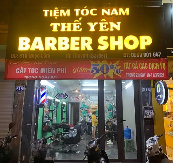 Biển Quảng Cáo Barber Shop Inox Mạ Đen LED RGB Mau bien quang cao barber shop dep 3