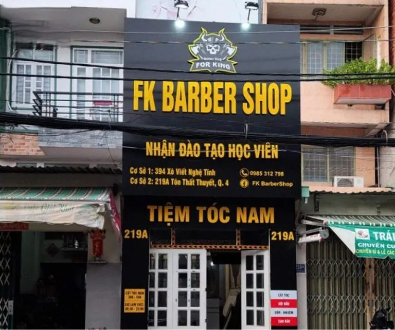 Biển Quảng Cáo Barber Shop Inox Mạ Đen LED RGB Mau bien quang cao barber shop dep 5