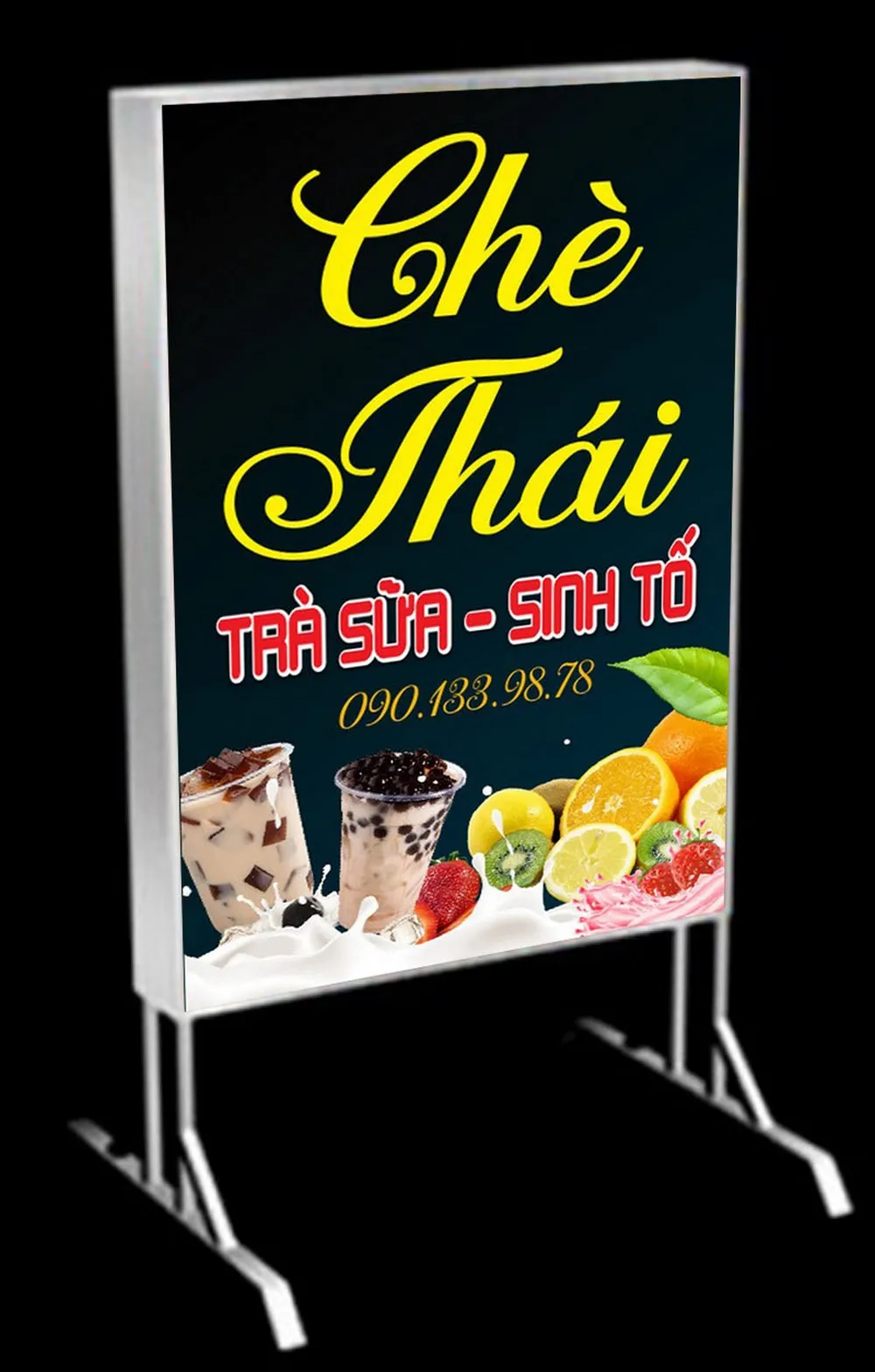 Biển Vẫy Trà Sữa Mica Hồng LED RGB 70x50cm Mot so mau bien vay tra sua dep an tuong tu Quang Cao 24H 1
