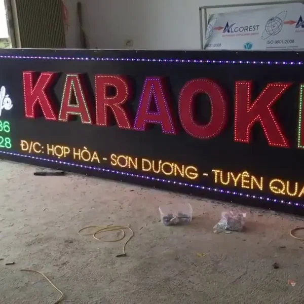 Biển LED Karaoke Mica RGB Hiệu Ứng Nhung loi ich khi su dung dich vu lam bien led karaoke tai Quang Cao 24H