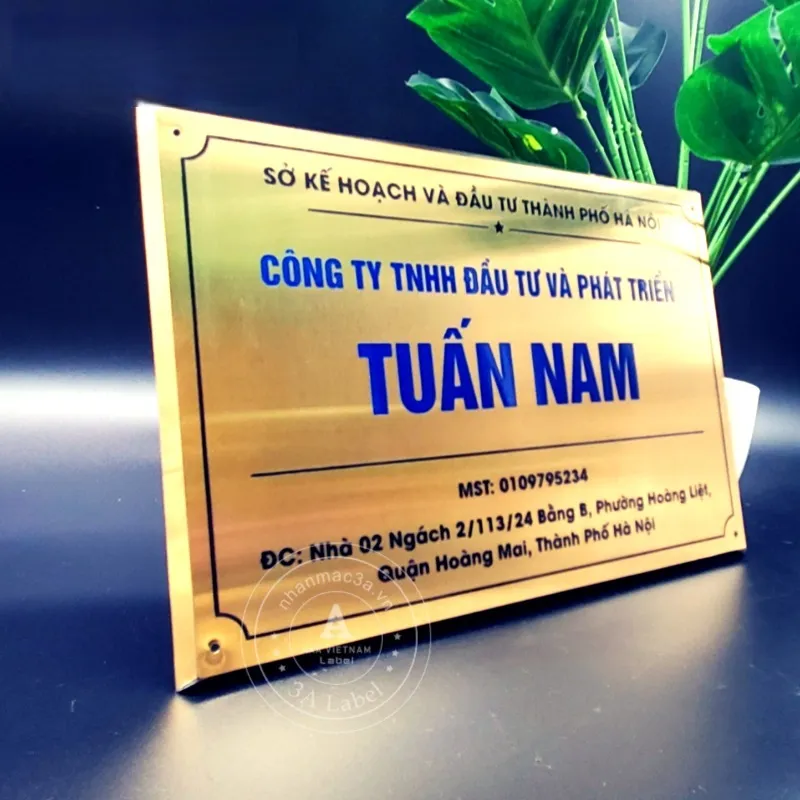 Biển Tên Công Ty Inox Hắt Sáng Nhung loi ich khi su dung dich vu lam bien ten cong ty tai Quang Cao 24H
