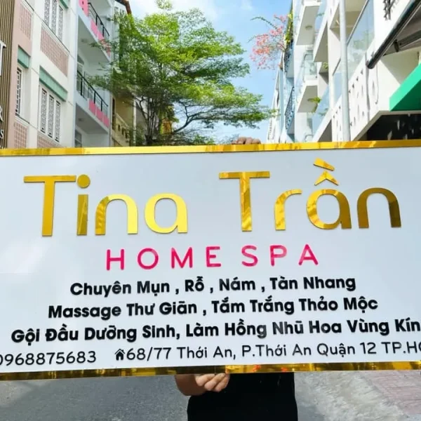 Biển Quảng Cáo Spa Mica Xanh Lá LED Hắt Sáng Quang Cao 24h cam ket mang den san pham bien quang cao spa chat luong cao