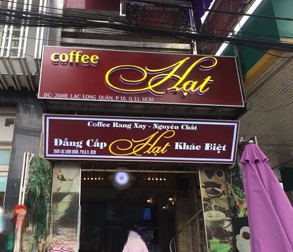 Bảng Hiệu Cafe Alu Nâu Vintage LED Vàng Ấm Quang Cao 24h cung cap dich vu bang hieu cafe lay lien voi thoi gian thi cong nhanh chong