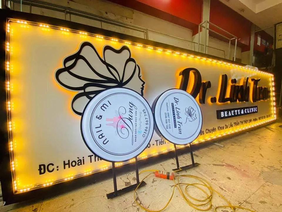 Biển Quảng Cáo Nail Mica Hồng LED RGB Quang Cao 24h tu hao mang den quy trinh thiet ke bien quang cao nail chuyen nghiep