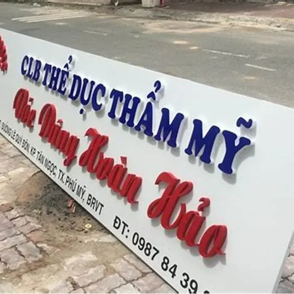 Bảng Hiệu Alu Composite Xanh 3mm Chữ Nổi Quang cao 24h cam ket mang den nhung mau bang hieu alu dep nhat