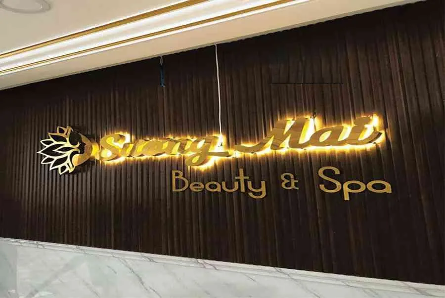 Biển Quảng Cáo Spa Mica Xanh Lá LED Hắt Sáng Quang cao 24h cung cap da dang cac loai bien quang cao spa voi nhieu chat lieu khac nhau