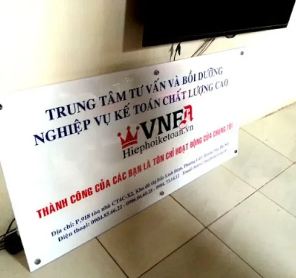 Biển Công Ty Mica Trong Suốt LED Viền Quy trinh lam bien cong ty mica tai Quang Cao 24H