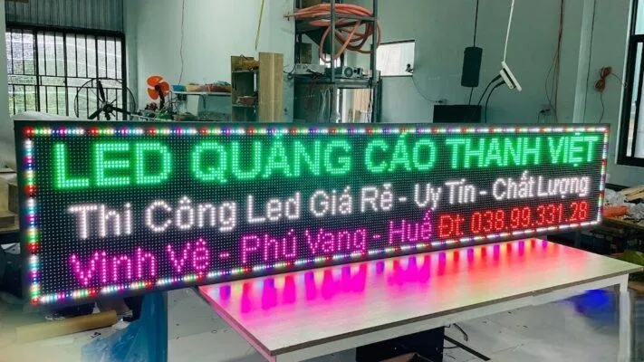 Biển LED Chữ Chạy Ma Trận Đỏ P10 200x40cm Quy trinh lam bien led chu chay chuyen nghiep tai Quang Cao 24H