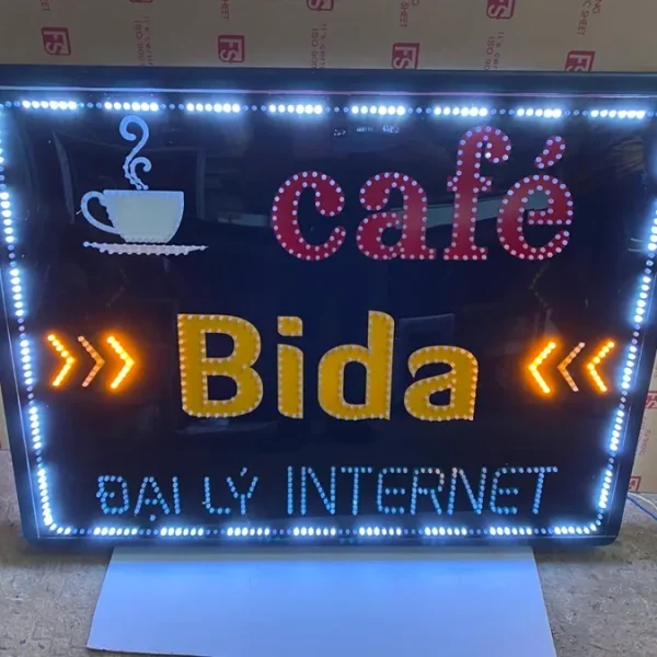 Biển Vẫy Bida LED Neon Xanh Chữ Đỏ Quy trinh lam bien vay bida chuyen nghiep tai Quang Cao 24H