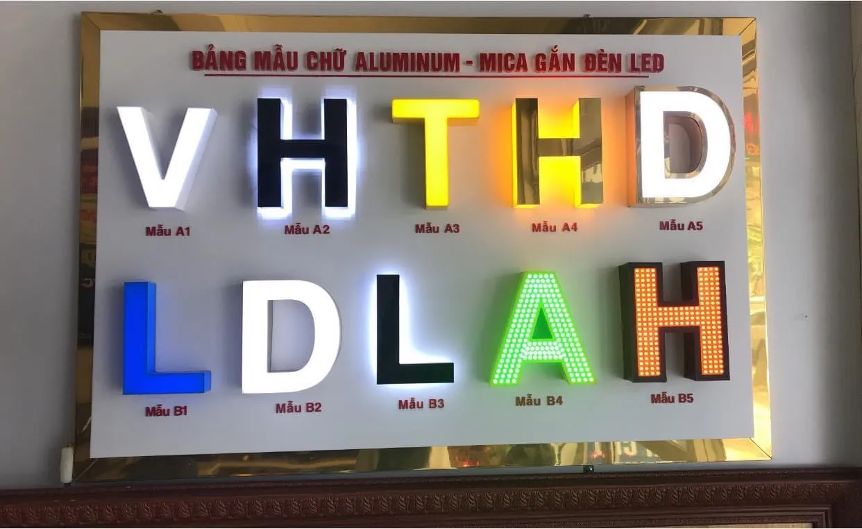 Biển LED Chữ Nổi Mica RGB Điều Khiển Thiet ke bien led den chu noi Nghe thuat ket hop voi cong nghe