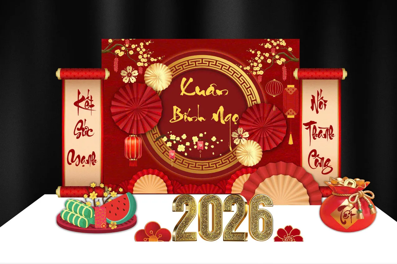Backdrop Tết truyền thống 2026