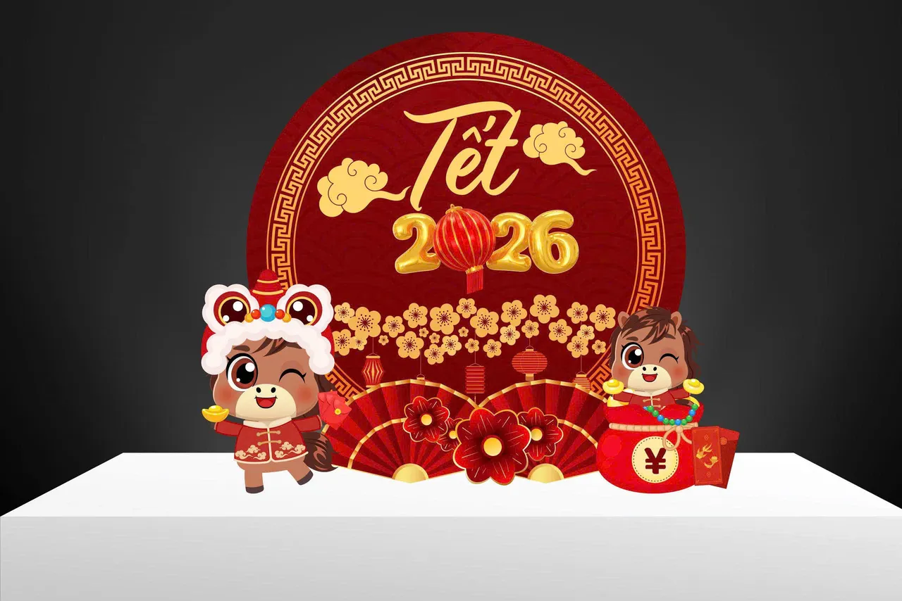 Backdrop tất niên công ty – Year End Party 2026
