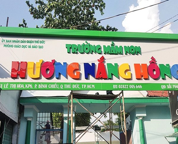 Mẫu Bảng Hiệu Mầm Non Đẹp, Dễ Thương bảng hiệu alu chữ nổi mầm non