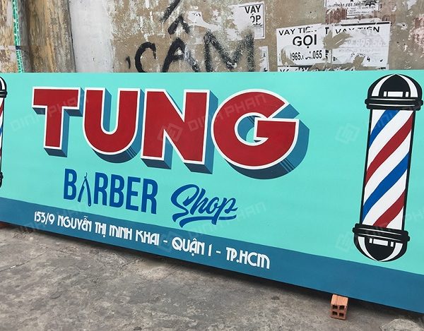 Mẫu Bảng Hiệu Barber Shop Đẹp, Thiết Kế Độc Đáo bảng hiệu hớt tóc nam