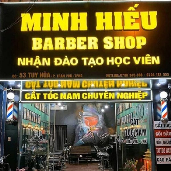 Mẫu Bảng Hiệu Barber Shop Đẹp, Thiết Kế Độc Đáo biển hiệu barber shop đèn led