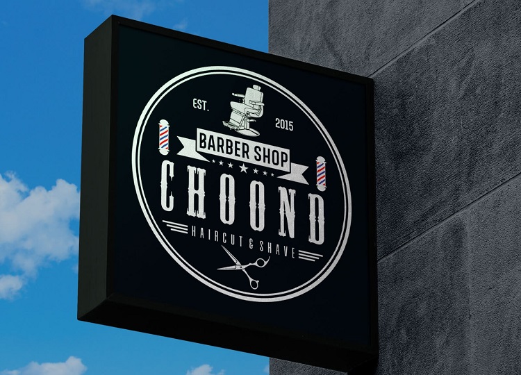 bang-hieu-barber-shop-hop-den biển hiệu tiệm tóc hộp đèn