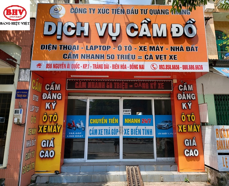 Mẫu Biển Hiệu Quảng Cáo Cầm Đồ Đẹp, Ấn Tượng bang hieu cam do