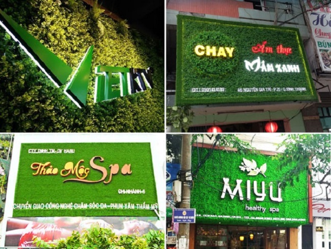Bảng Hiệu Cỏ Nhân Tạo Đẹp, Mới Lạ Ấn Tượng Nhất bang hieu co nhan tao