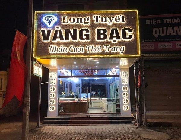 Mẫu Bảng Hiệu Tiệm Vàng Bạc Đẹp, Phong Thủy bảng hiệu đèn led tiệm vàng