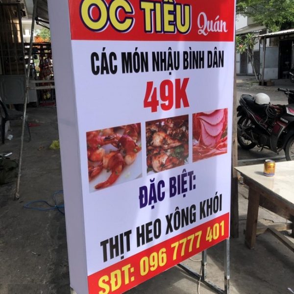 Mẫu Bảng Hiệu Đứng Quảng Cáo Đẹp, Bền, Mới Lạ bang hieu quan nhau hop den 1