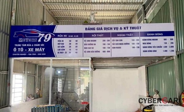 bảng hiệu rửa xe mica