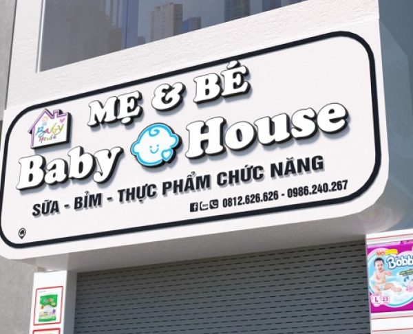 Mẫu Bảng Hiệu Shop Mẹ và Bé Đẹp, Dễ Thương biển quảng cáo cửa hàng mẹ và bé