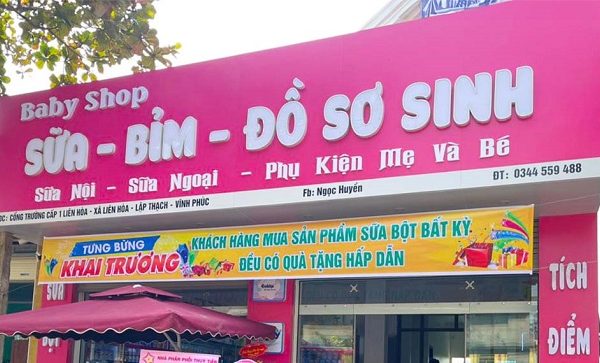Mẫu Bảng Hiệu Cửa Hàng Bỉm Sữa Đẹp Nhất Bảng hiệu quảng cáo Sữa