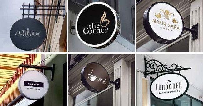 Mẫu Bảng Hiệu Treo Tường 2 Mặt Đẹp, Ấn Tượng bang hieu treo tuong