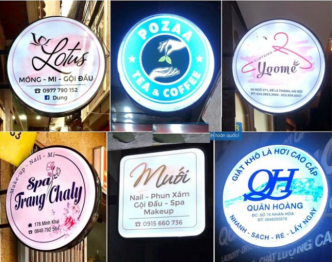 Mẫu Bảng Hiệu Tròn – Biển Vẫy Tròn Đẹp, Độc Đáo bang hieu tron