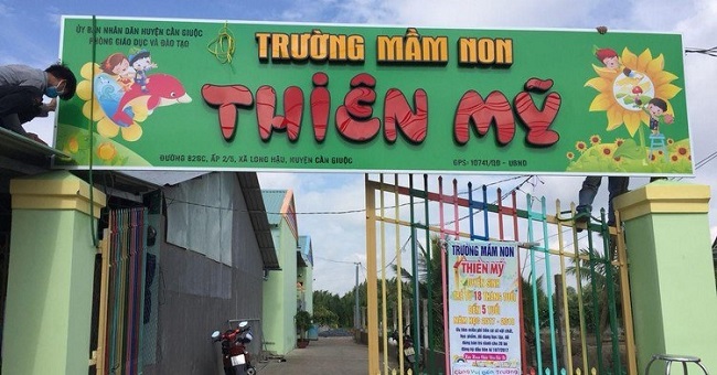 bang-hieu-truong-mam-non-thien-my mẫu bảng hiệu trường mầm non