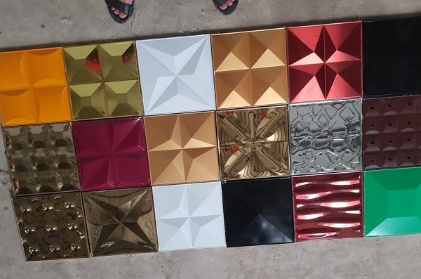 Tấm Ốp 3D Kim Loại – Ốp Nền 3D Đẹp Cho Bảng Hiệu bảng màu tấm ốp 3d kim loại