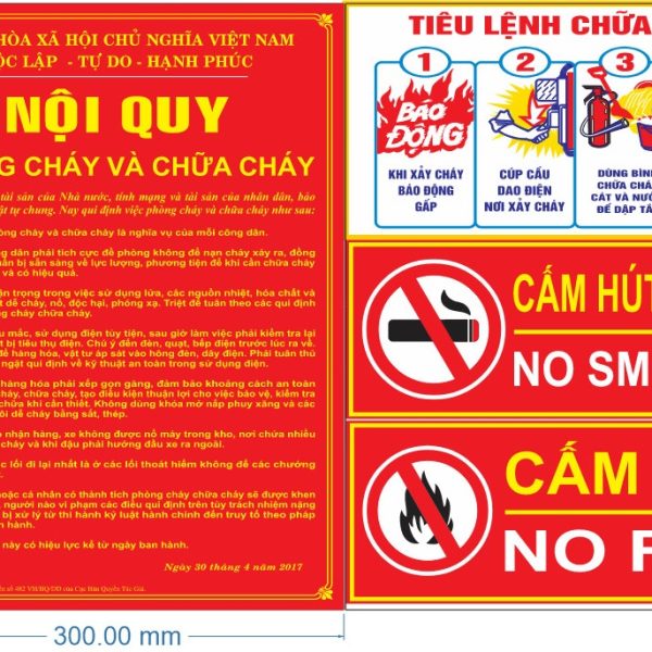 Các loại bảng hiệu PCCC cơ sở kinh doanh cần phải có Bảng tiêu lệnh phòng cháy