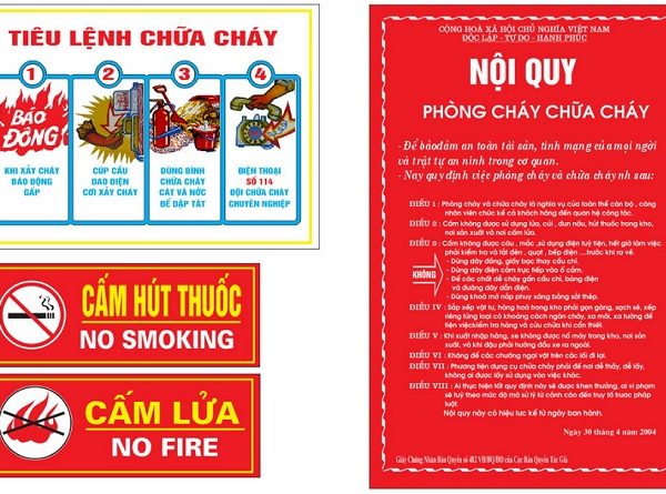 Các loại bảng hiệu PCCC cơ sở kinh doanh cần phải có