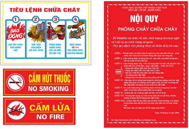 Các loại bảng hiệu PCCC cơ sở kinh doanh cần phải có bien bao pccc