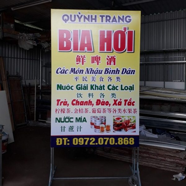 Mẫu Biển Quảng Cáo Quán Bia Hơi Đẹp, Cao Cấp biển đứng bia hà nội
