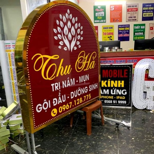 Mẫu Bảng Hiệu Gội Đầu Dưỡng Sinh Đẹp, Sang Trọng Biển hộp đèn gội đầu dưỡng sinh