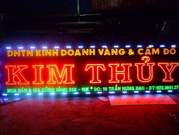 Mẫu Bảng Hiệu Tiệm Vàng Bạc Đẹp, Phong Thủy biển hiệu led tiệm vàng