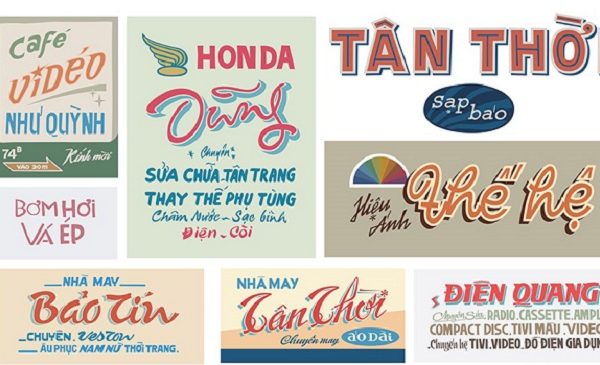 Mẫu Bảng Hiệu Sài Gòn Xưa Đẹp, Hoài Cổ màu sắc biển hiệu sài gòn xưa