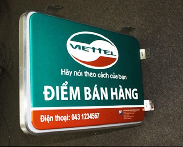 Mẫu Bảng Hiệu Viettel Đẹp Cho Cửa Hàng Ủy Quyền Biển hộp đèn Viettel