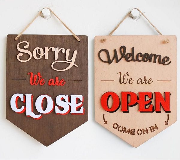 Mẫu Biển Open Close – Bảng Giờ Đóng Mở Cửa Đẹp biển open/ close - đóng mở cửa