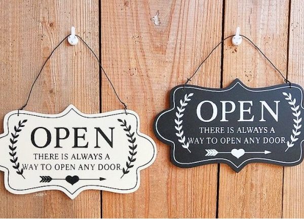 Mẫu Biển Open Close – Bảng Giờ Đóng Mở Cửa Đẹp Bảng open close nhôm